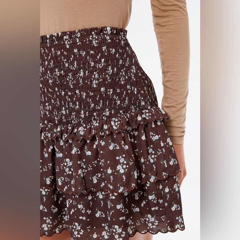 **SOLD** NWT Hyacinth House Brown Floral Steff Mini Skirt, Size Small - Picture 5 of 6